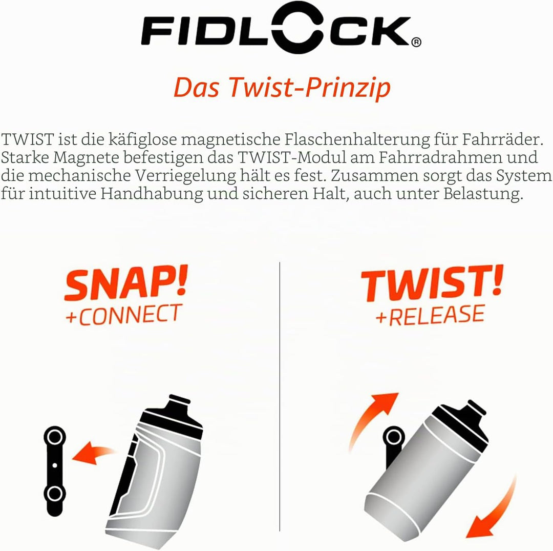 Fidlock transparent schwarz 450 ml, 450 ml