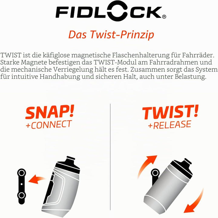 Fidlock transparent schwarz 450 ml, 450 ml