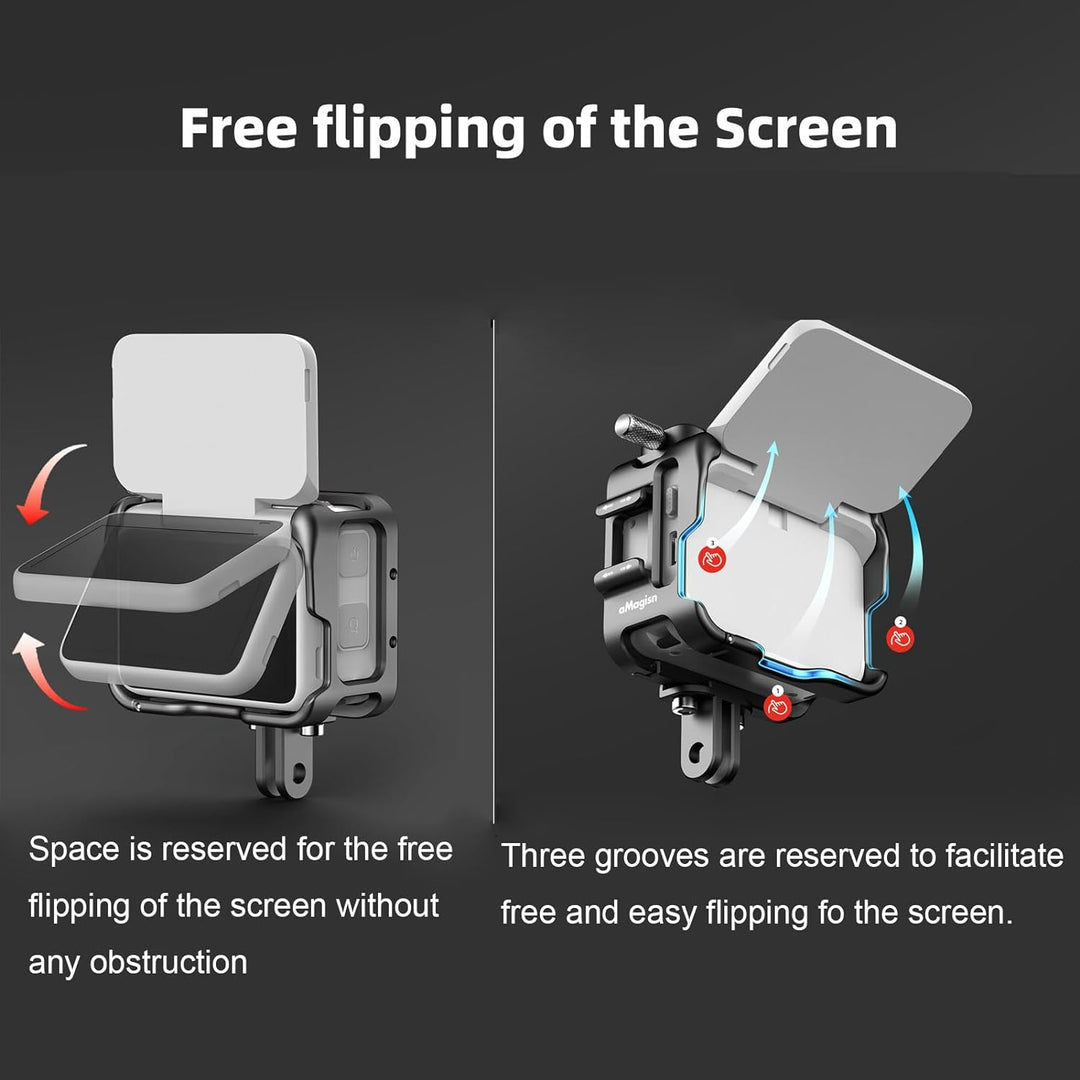 LICHIFIT Aluminium-Legierung Rahmen Käfig + Kamera Silikon Abdeckung für Insta360 GO 3 Action Pod Sc