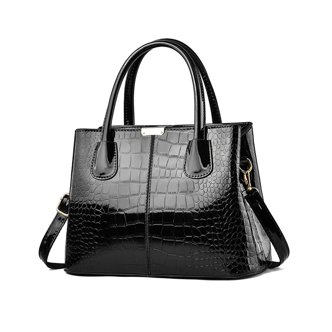 NICOLE &amp; DORIS Handtaschen Damen Mode Krokoprägung Henkeltasche Lackleder Handtasche Shopper Umhänge