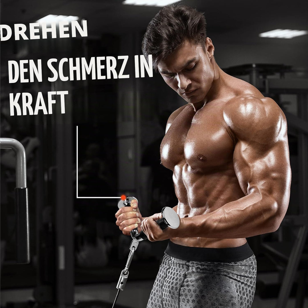 Yes4All LAT-Pull-Down-Kabelaufsatz, Trizeps-Pressstange, V-förmige Stange mit Diamant-Rändelgriff, B