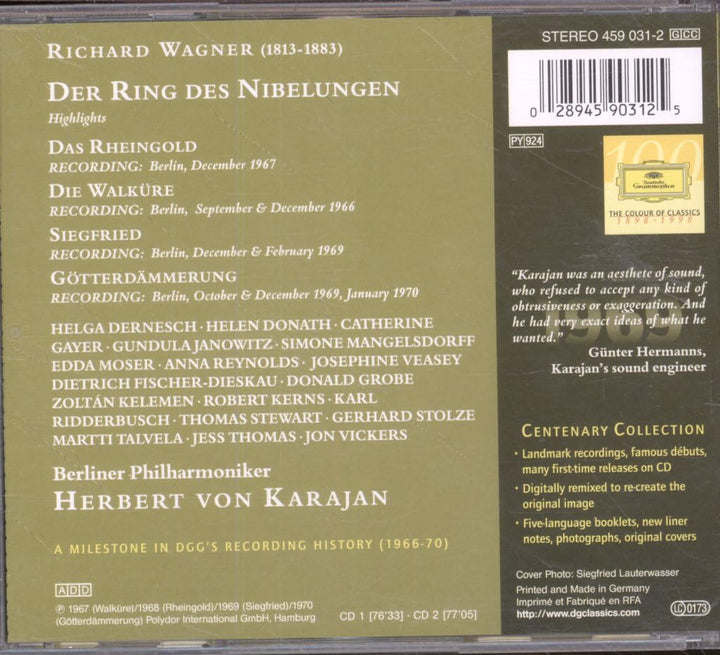 Centenary Collection 1969: Der Ring des Nibelungen (Auszüge), Audio-CD