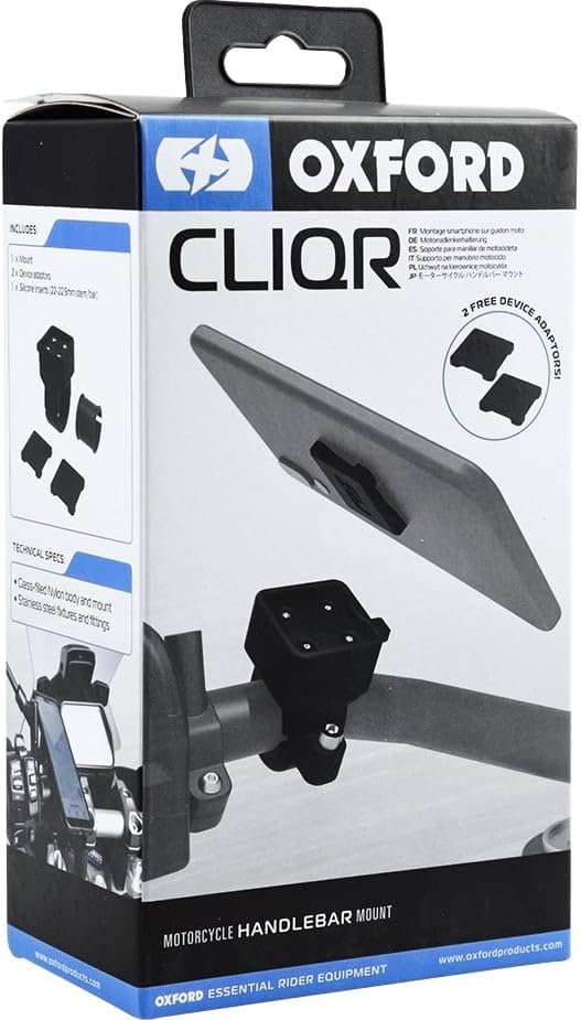Oxford CLIQR Motorrad-Lenkerhalterung OX850, Schwarz