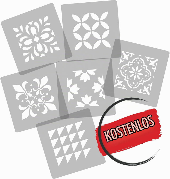 NAKLEO Wiederverwendbare Kunststoff-Schablonen - 59x95cm - Fliesen Marokkanisch Geometrisch - Grosse