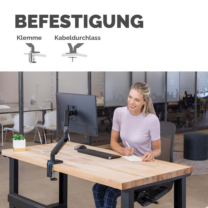 Fellowes Monitor Halterung für 1 Bildschirm bis 32 Zoll (81,28 cm) - Platinum Series Monitor Arm mit