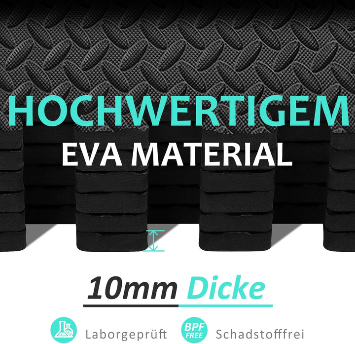 Bodenschutzmatte Fitness Set [61 x 61cm], 12/24/48 Puzzlematte, EVA Sportmatte Fitnessmatte Rutschfe