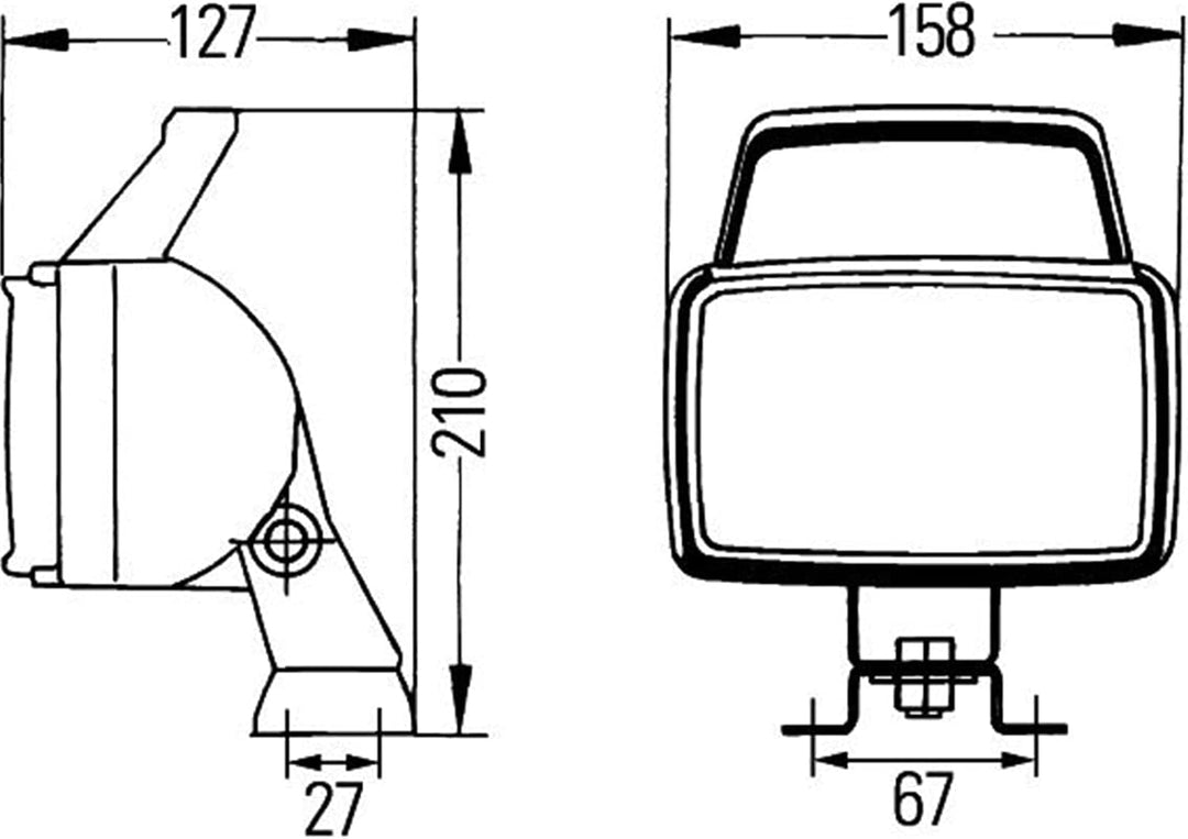 HELLA - Halogen-Arbeitsscheinwerfer - Double-Beam - 12/24V - Schraubanschluss/Anbau - 4-Punkt Befest