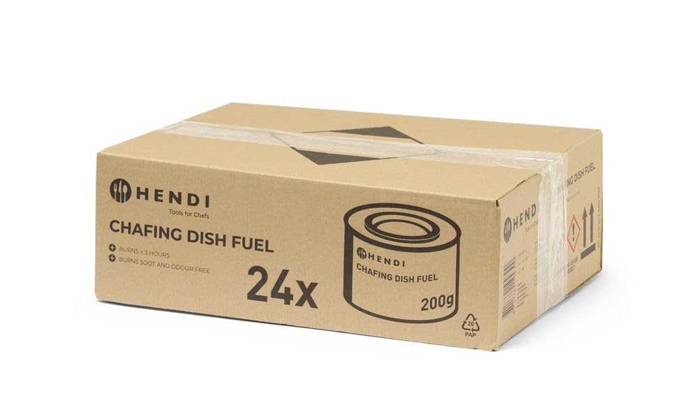 HENDI Brennpaste, 24 Stück, russ- und geruchlos, Brenndauer ± 3 Stunden, Brenngel, Fire Paste, für W