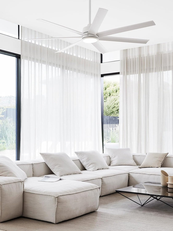 LUCCI AIR Deckenventilator Airfusion Atlanta – 7 Flügel - mit Sommer/Winter Modus –inkl. LED Leuchte