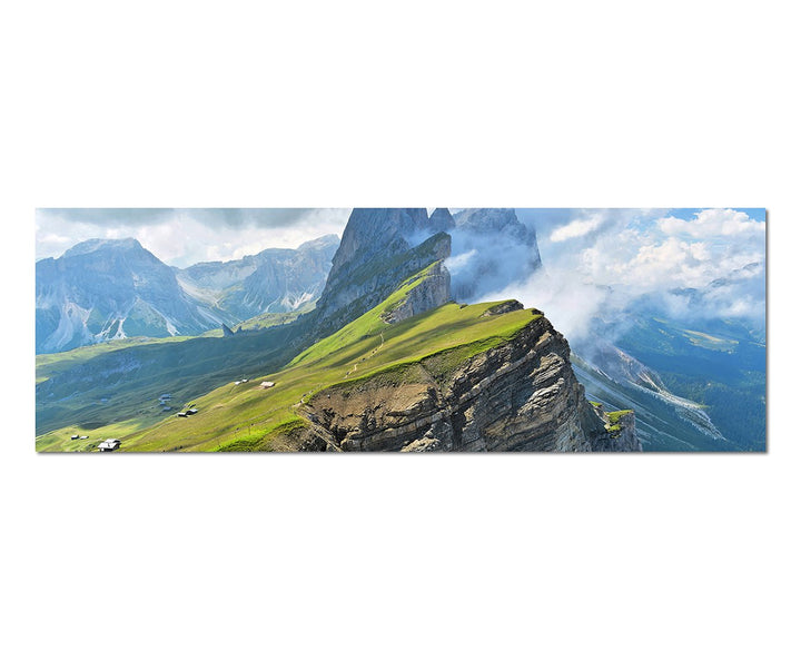 Paul Sinus Art Panoramabild auf Leinwand und Keilrahmen 150x50cm Italien Alpen Landschaft Gebirge Wo