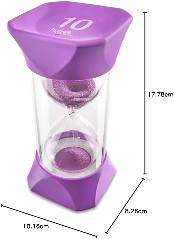 Learning Resources Jumbo-Sanduhr (10 Minuten), violett, weiche Gummi-Endkappen bieten leises Pausen,