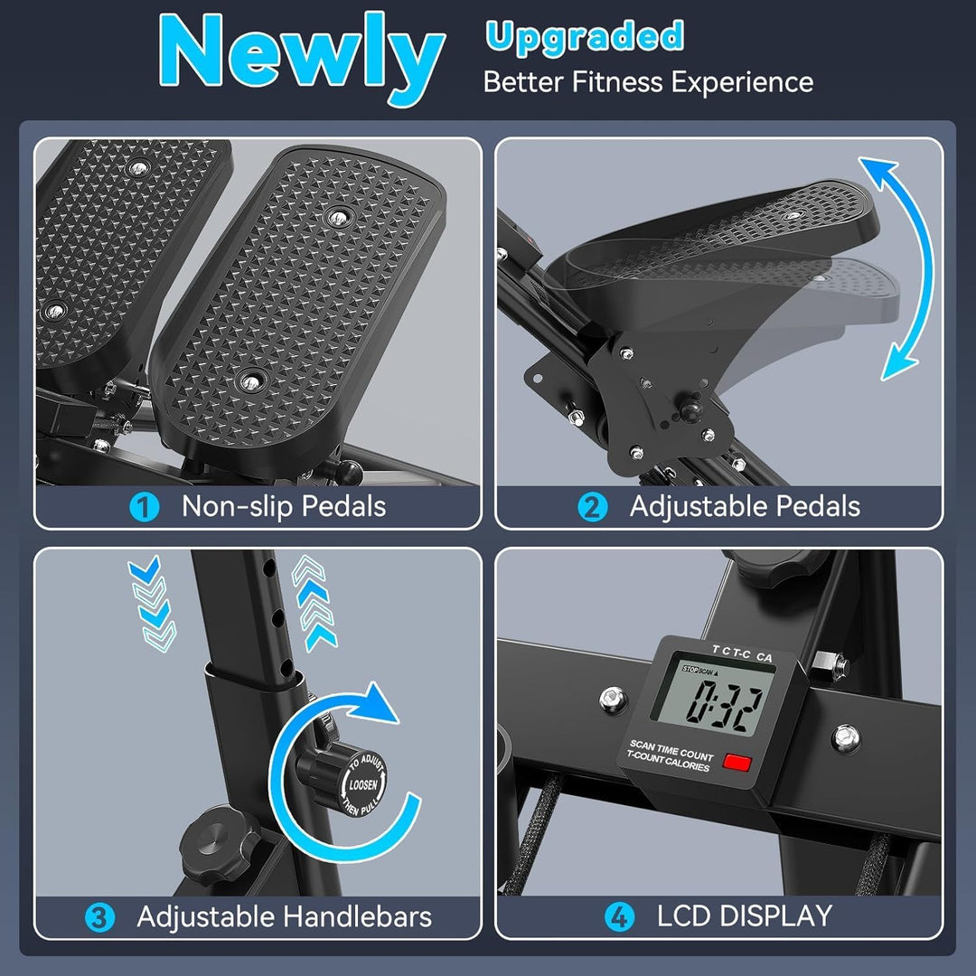 Treppensteiger für Zuhause, Treppensteiger, faltbar, grosses Pedal, vertikale Klettermaschine für Ga