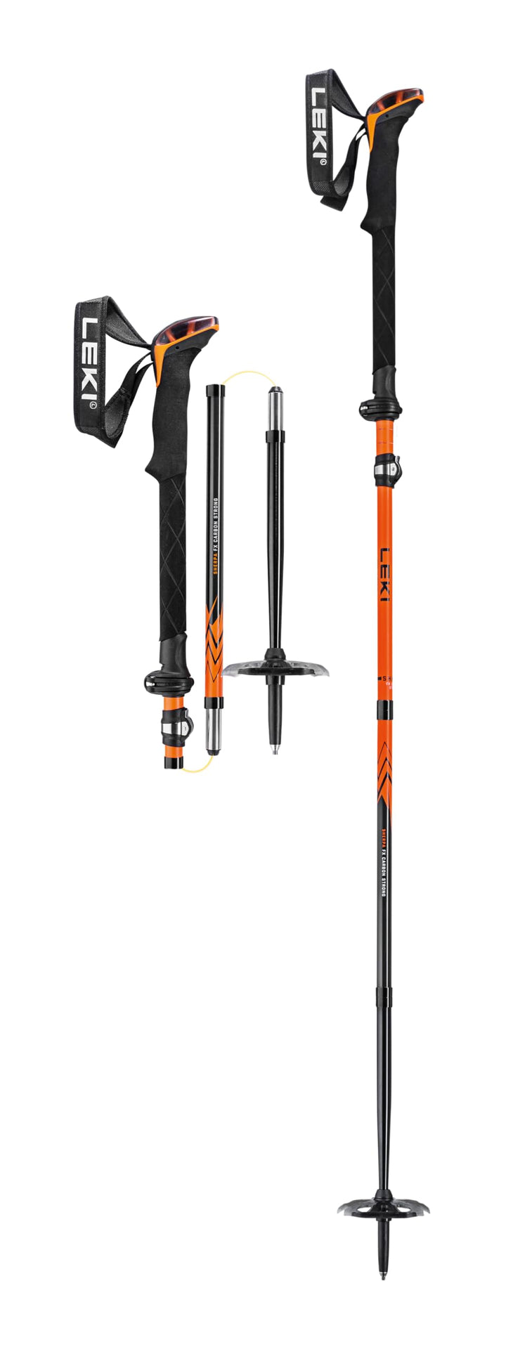 LEKI Sherpa FX Carbon Strong Skistöcke 120-140CM orange-denimblue, 120-140CM orange-denimblue
