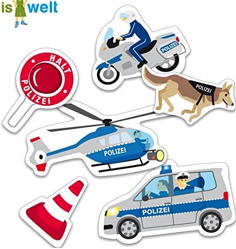 DHK 67-TLG. Partyset Polizei Mottoparty - für 8 Kinder - Partygeschirr und Zubehör
