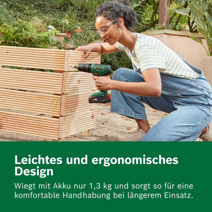 Bosch Akku Schlagbohrschrauber EasyImpact 18V-40 (2 Akku 2,0 Ah, 18 Volt System, im Koffer)
