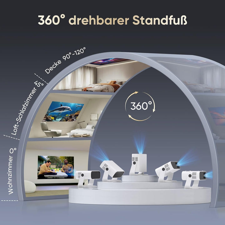 2026 Neuer Smart Mini Beamer Integrierte APP, Android 14, Full HD 1080P, unterstützt 4K-Decodierung,
