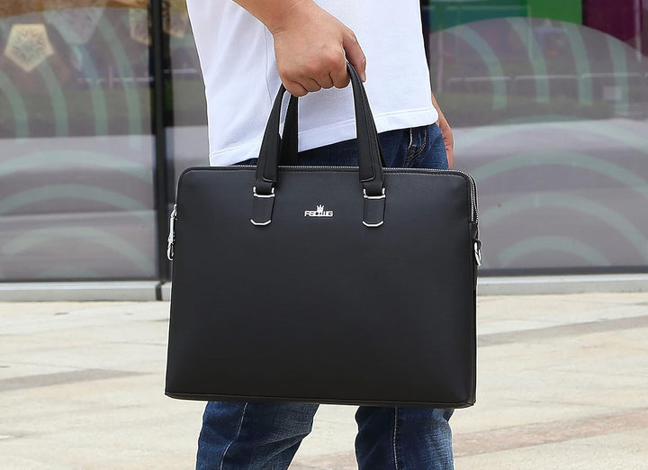 FSD.WG Herren Business Tasche,Wasserdichte Leder Aktentasche,Schulter Laptop Business Tasche für Bus