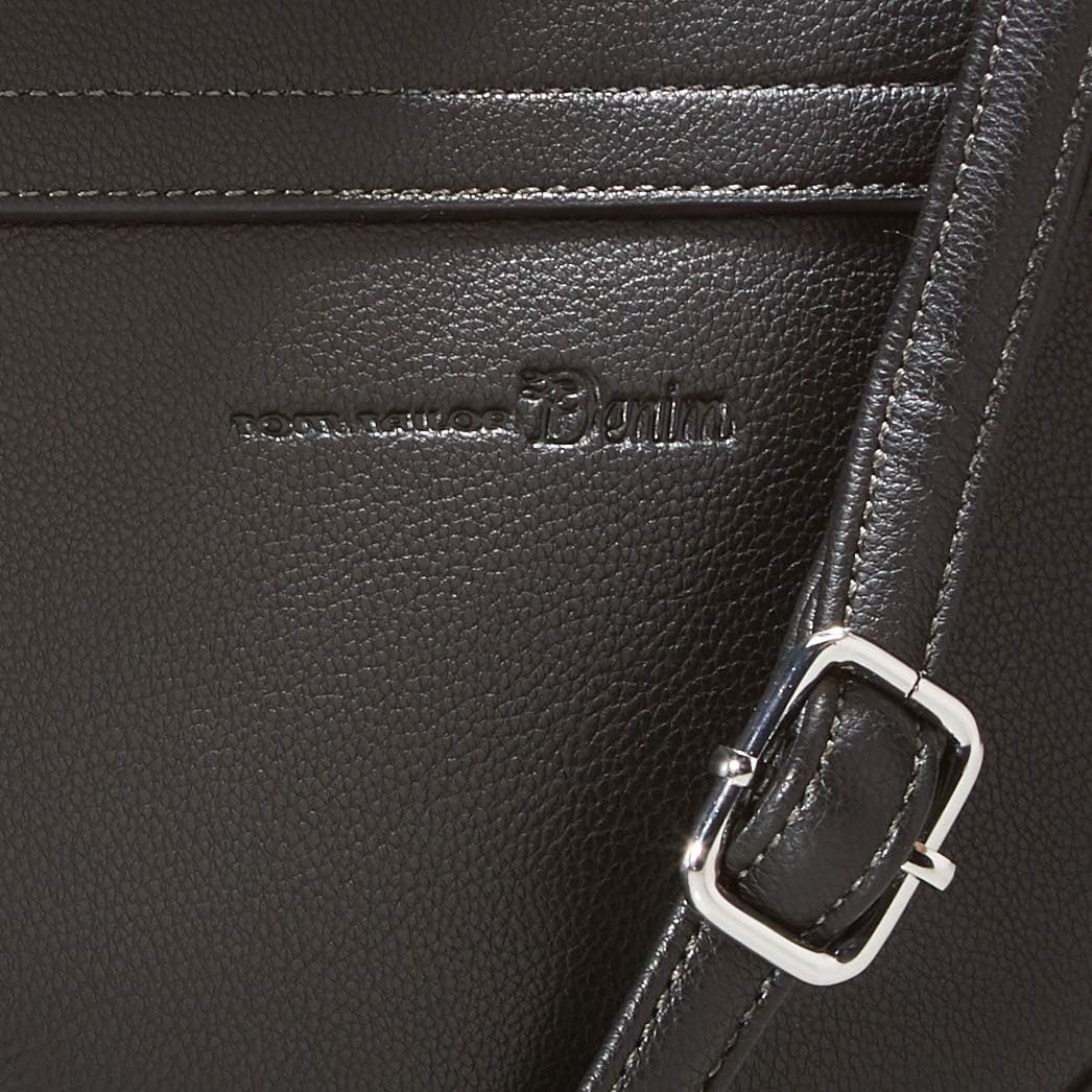 TOM TAILOR Denim Damen Taschen & Geldbörsen Überschlagtasche MADRID Schwarz 24,5 x 8 x 16, Schwarz 2