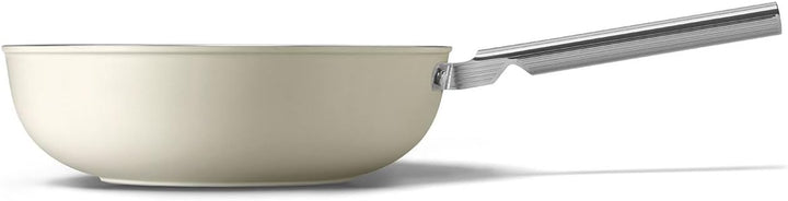 Smeg CKFW3001CRM Wok, 30 cm, cremefarben, Aluminium Creme Wokpfanne, Creme Wokpfanne