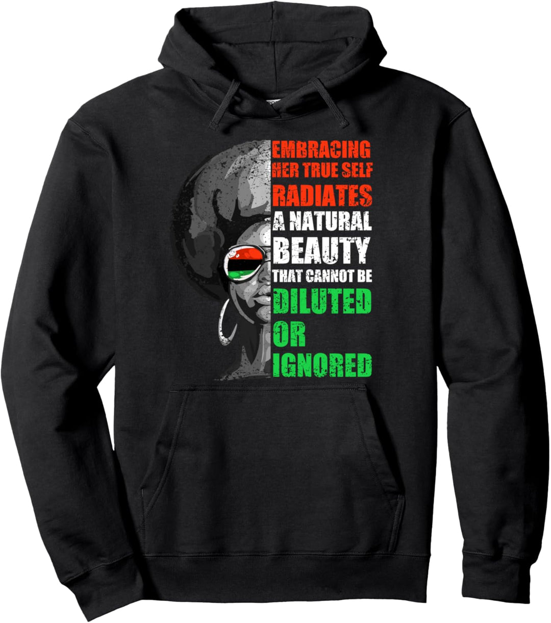Black Strong Women Empowerment Art Pullover Hoodie