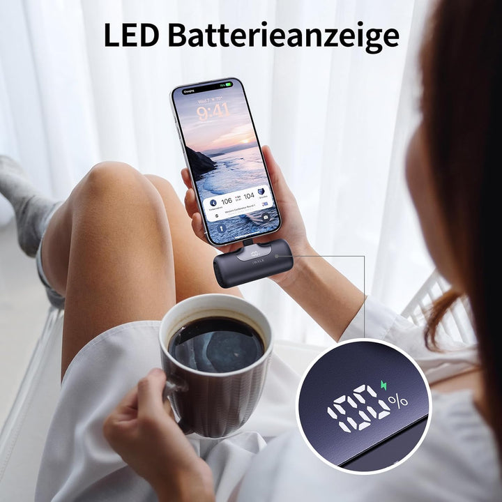 iWALK Powerbank 5500mAh Mini USB C Power Bank 22.5W Fast Charging Powerbank Klein Leicht Kompakte Ex