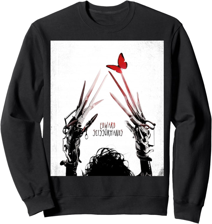 Tim Burton's Edward Scissorhands Red Butterfly Movie Poster Sweatshirt