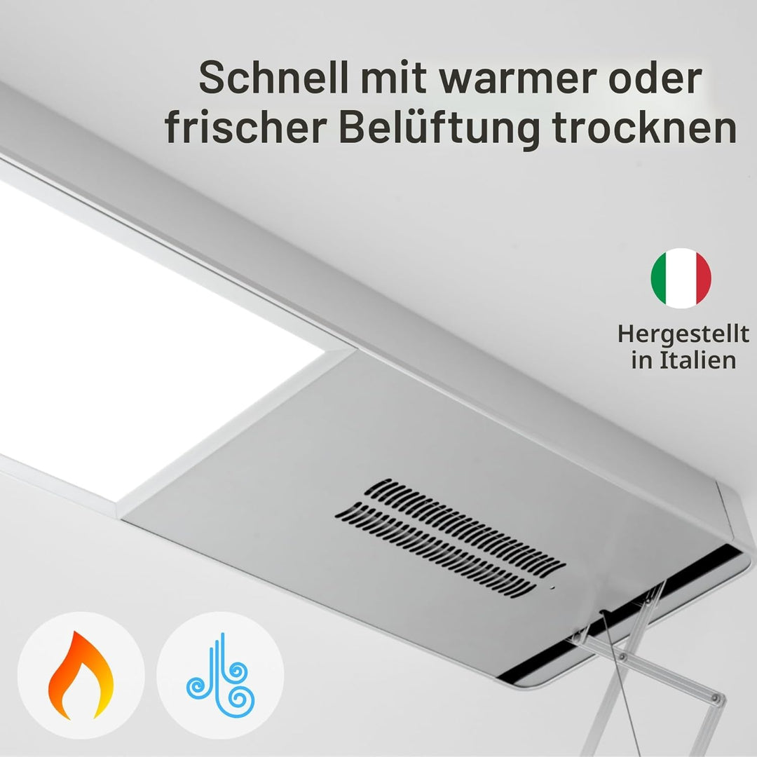 foxydry Pro Heizdecke Wäscheständer Wäscheständer mit Fernbedienung mit Warmbelüftung aus Aluminium