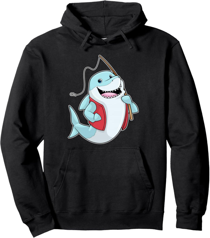 Hai Angeln Angler Angel Pullover Hoodie
