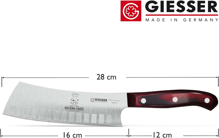 GIESSER seit 1776 - Made in Germany - Japanisches Kochmesser 16 cm, Kullenschliff Rocking Chef, Prem