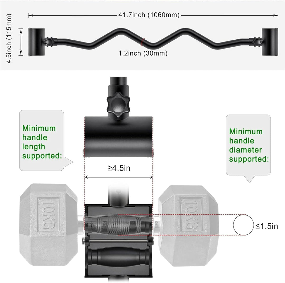 Kipika Verstellbarer Hantel zu Langhantel Konverter - EZ Curling Bar Adapter - Vielseitige Gewichthe