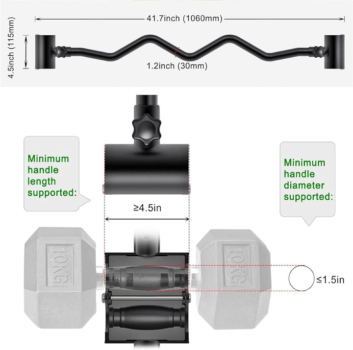 Kipika Verstellbarer Hantel zu Langhantel Konverter - EZ Curling Bar Adapter - Vielseitige Gewichthe