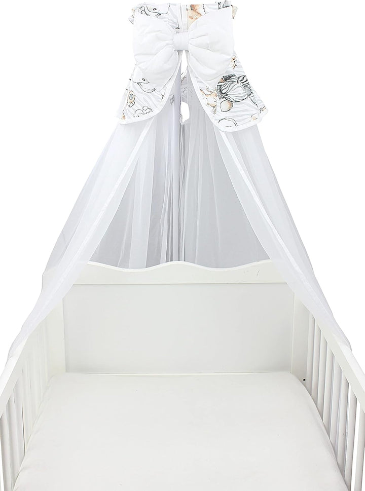 TupTam Babybett Himmel mit Schleife Transparent, Farbe: Safari, Grösse: ca. 170x240 cm H170 x B240 c