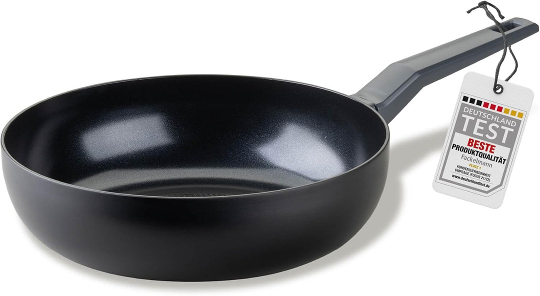 FACKELMANN Wokpfanne 28cm Statement – Keramik beschichteter Wok - Pfanne aus recyceltem Aluminium mi