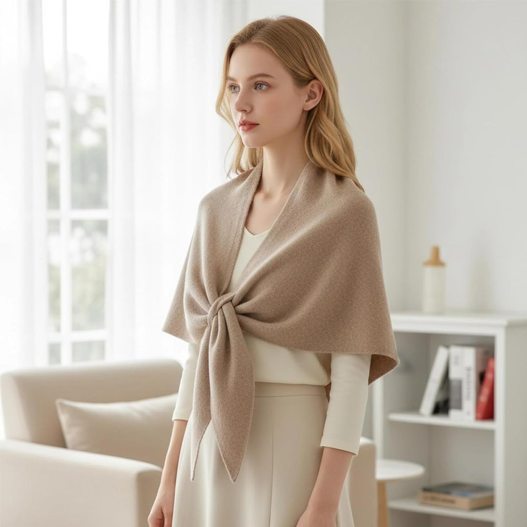 Women's Solid Color Scarf, Damen Dreieckstuch, Generisch Poncho Damen, Knitted Pashmina Shawl Wraps,