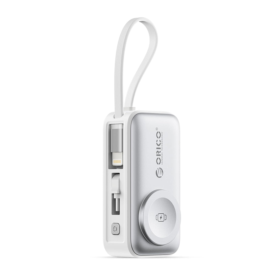 ORICO Mini Powerbank 5000mAh, PD 22,5W Externe Handyakkus mit Klappbarem USB-C Stecker & Lightning K