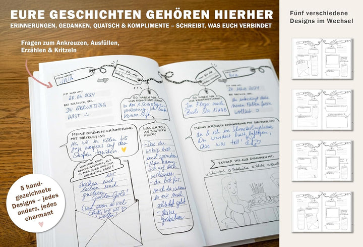 Eine der Guten Gästebuch zum Geburtstag mit Fragen zum Ausfüllen, Weiss | Witziges Freundebuch für E