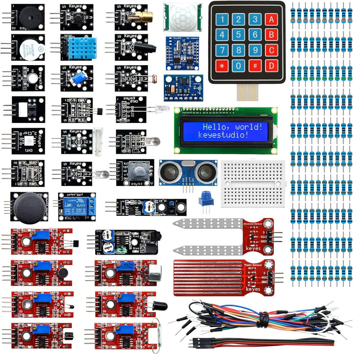 KEYESTUDIO 37-in-1-Sensormodul-Kit, kompatibel mit Arduino IDE, Raspberry Pi, elektronisches Starter