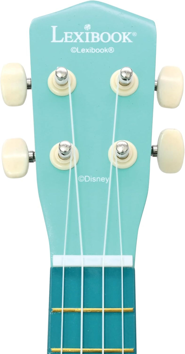 Lexibook, Disney Stitch, Meine erste Holz-Ukulele, 4 Nylonsaiten, 53 cm, inklusive Anleitung, Blau,