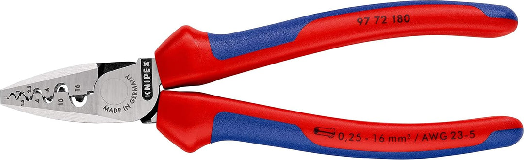 Knipex Crimpzange für Aderendhülsen mit Mehrkomponenten-Hüllen 180 mm 97 72 180 & Sortimentsboxen mi