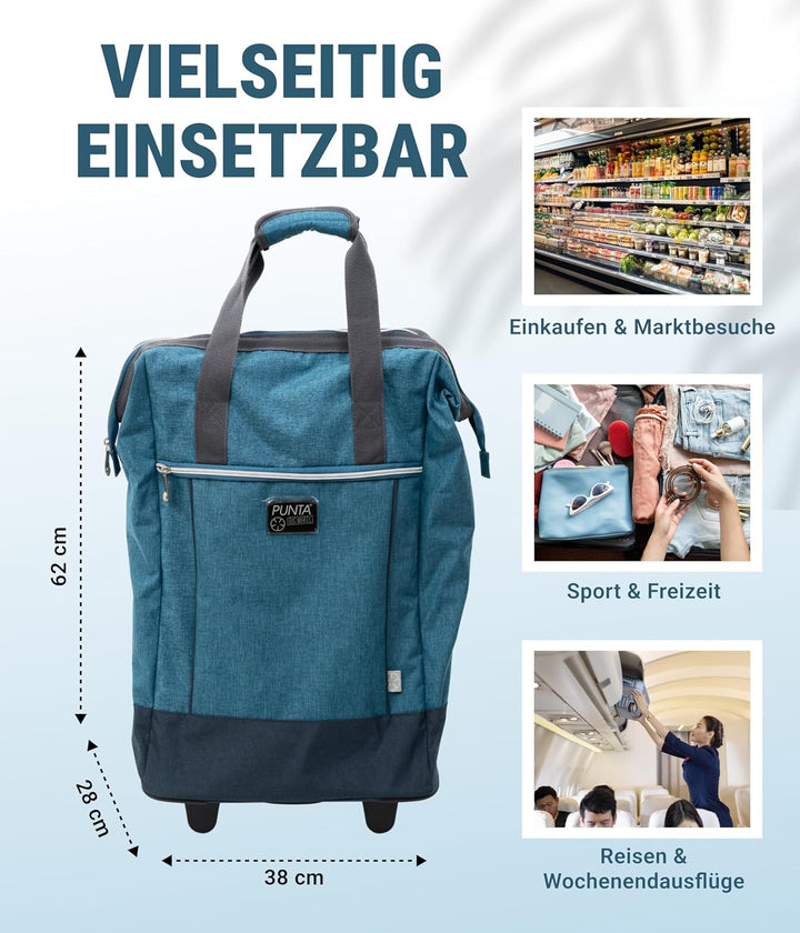 Punta Shopping Roller, California-blau, 38x62x28cm 38x62x28cm California-blau
