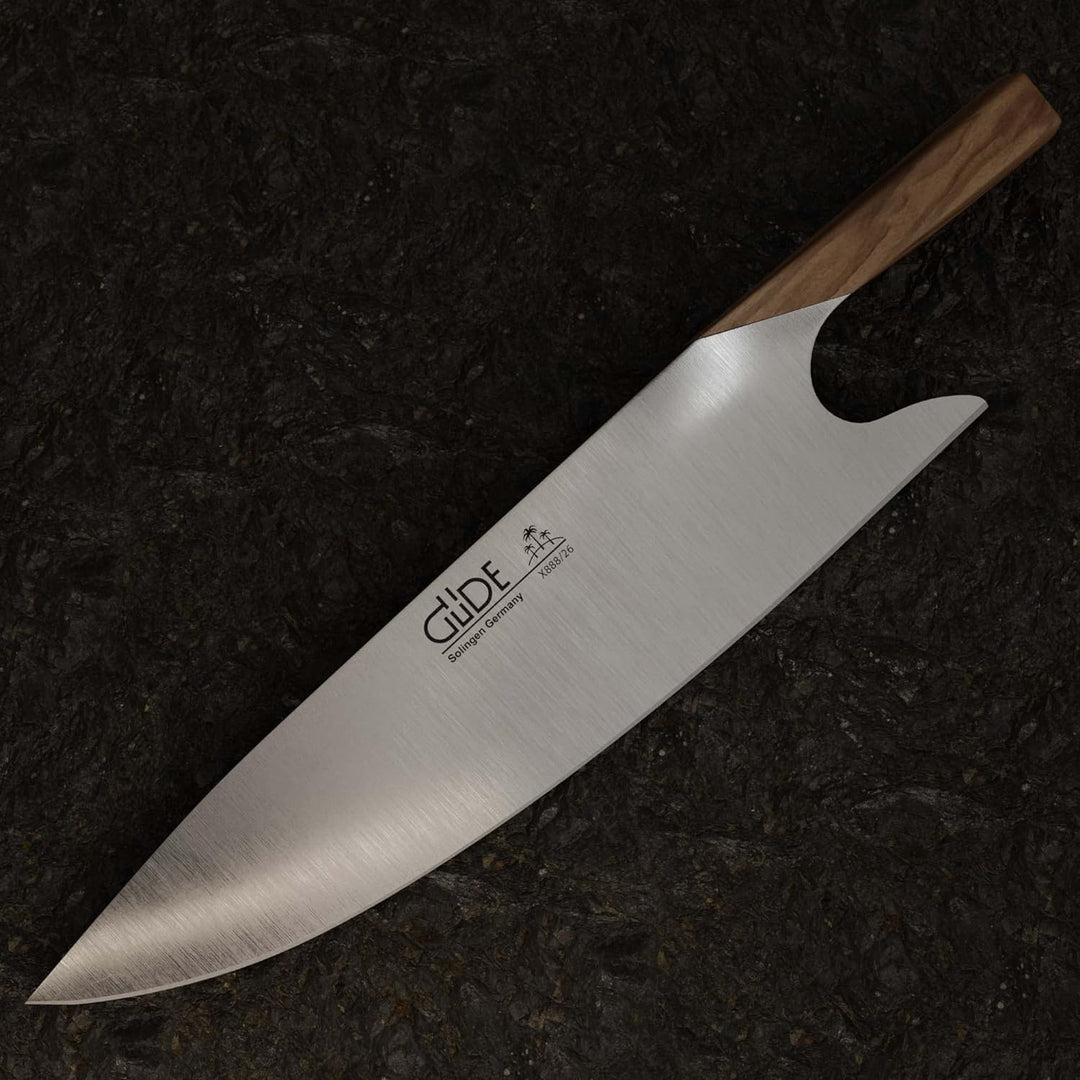 GÜDE Solingen - THE KNIFE geschmiedet, 26 cm, Olivenholz, THE KNIFE, Handmade Germany, Olive