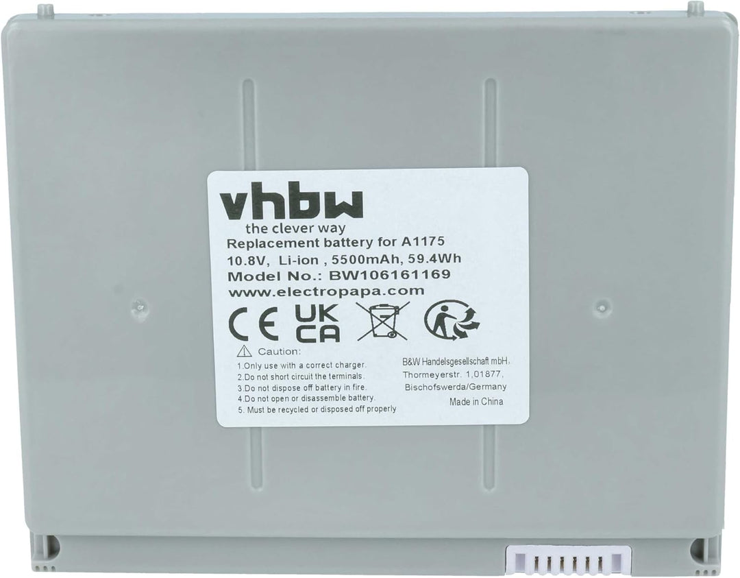 vhbw Akku Ersatz für Apple A1121, A1148, A1150, A1175, A1405, M9325, M9756, MA348 für Notebook (5500