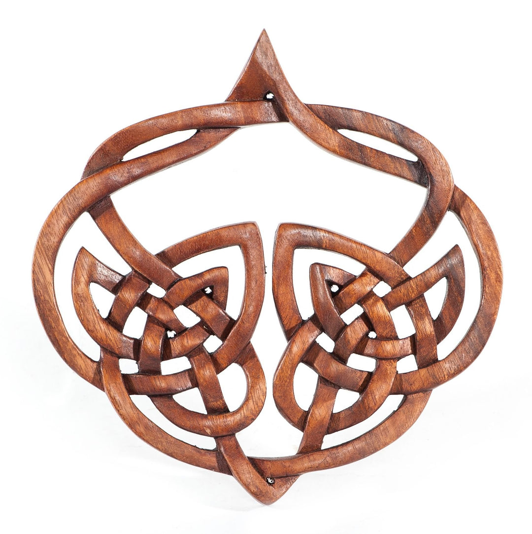 Windalf Irisches Celtic Wandbild INALA 23 cm Keltische Herz Wandrelief Holzbild Geschnitztes Ornamen