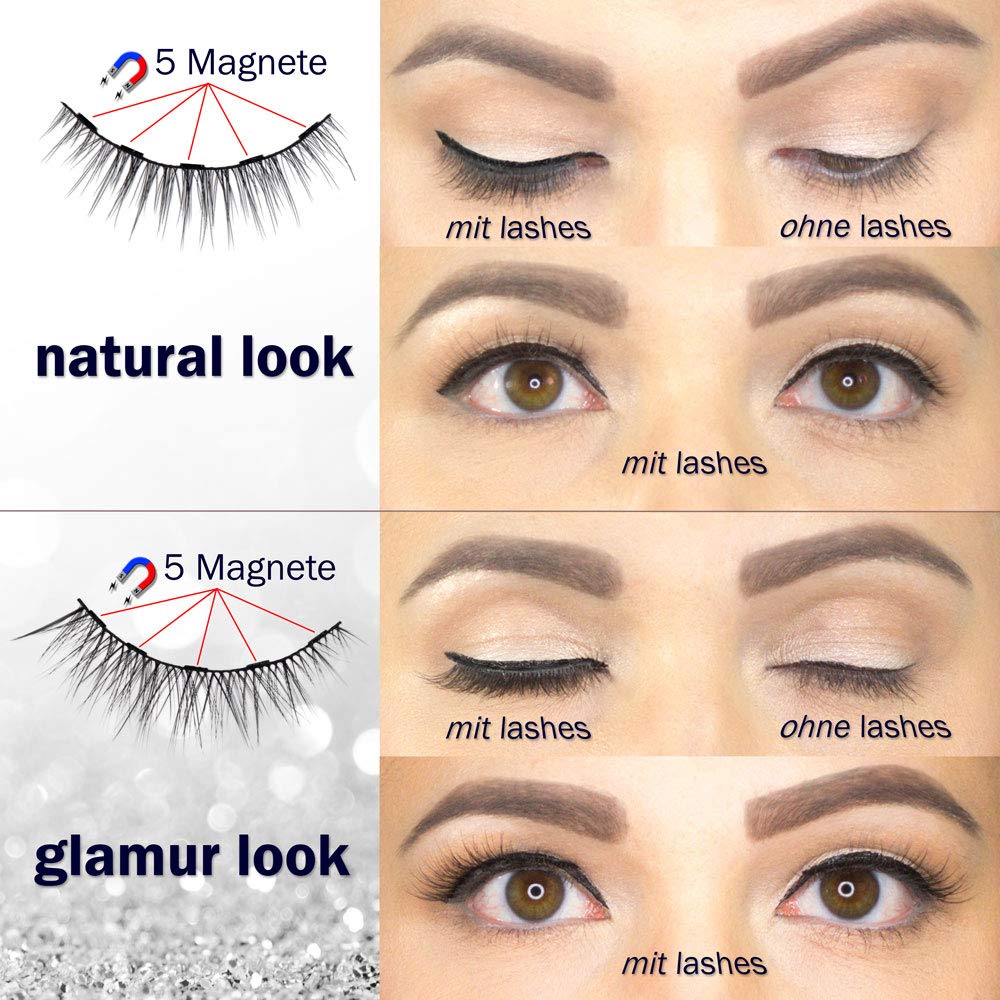 CB Lash Luxury Collection 2 Paar Premium Magnet Wimpern und wasserfester Magnet Eyeliner, inkl. Rein