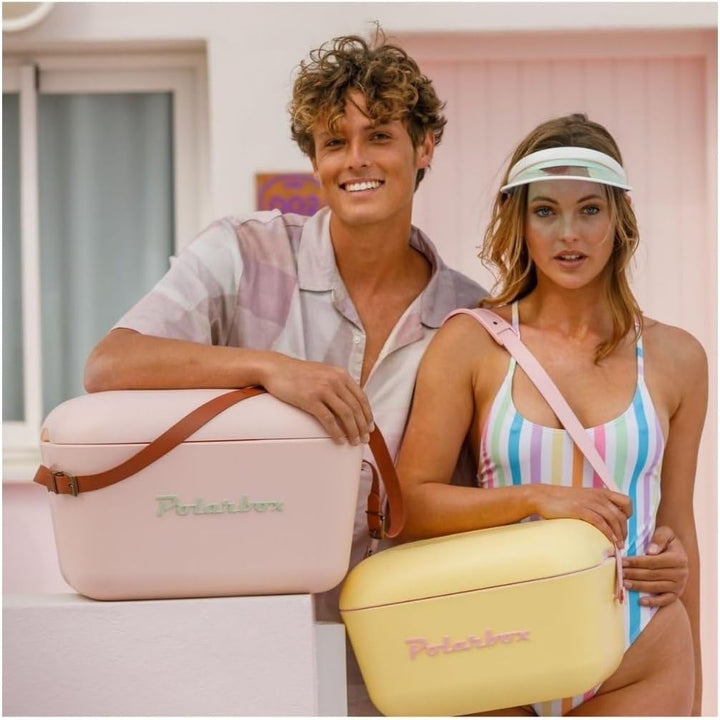 Polarbox 20L Kühlbox Retro Design Camping Kühltasche Kühlboxen Picknick Vintage Verde/Marron