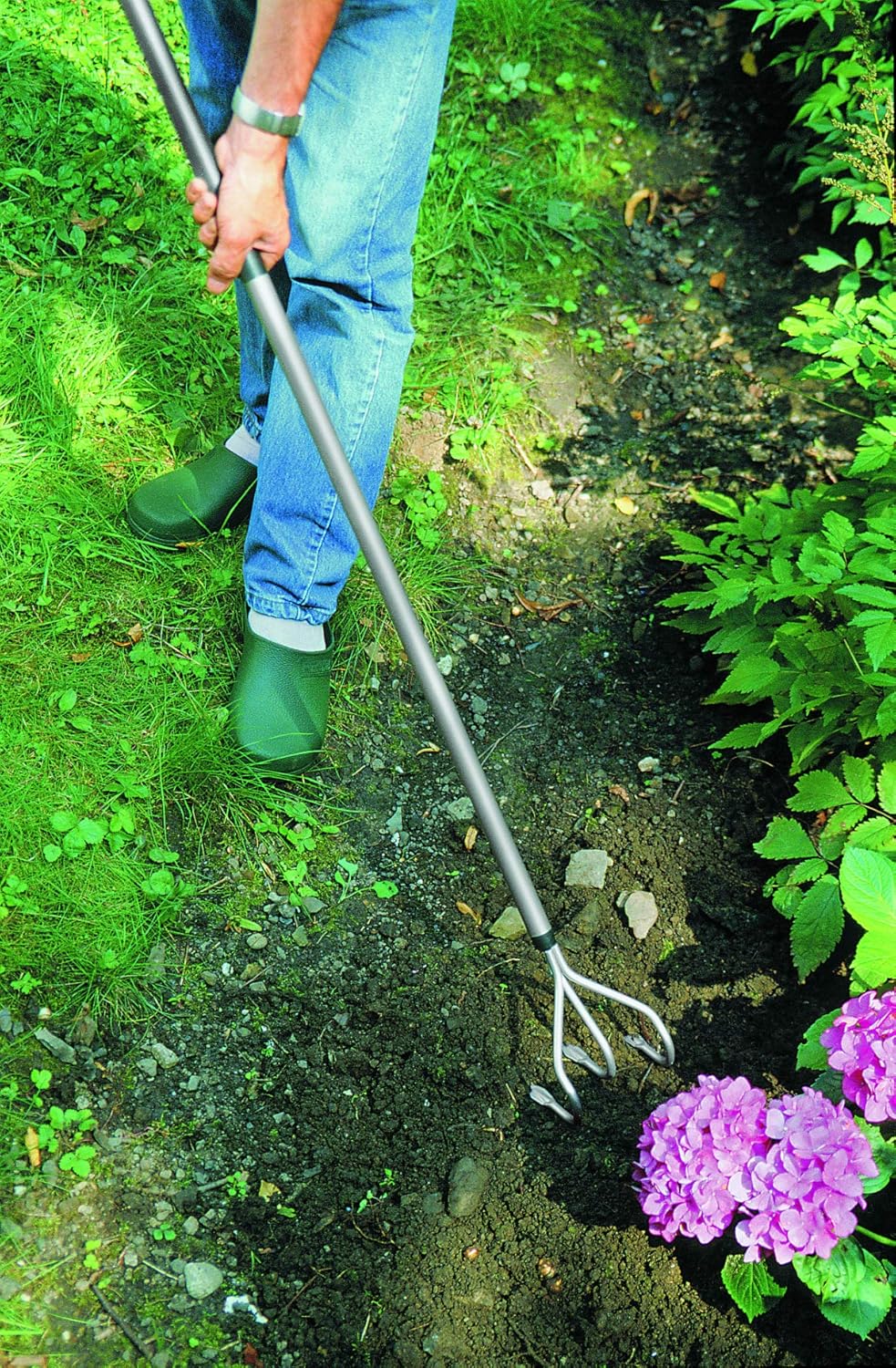Fiskars Grubber, Länge: 165 cm, Stahlzinken/Aluminium-Stiel, Grau/Schwarz, Ergonomic, 1001301, Grubb