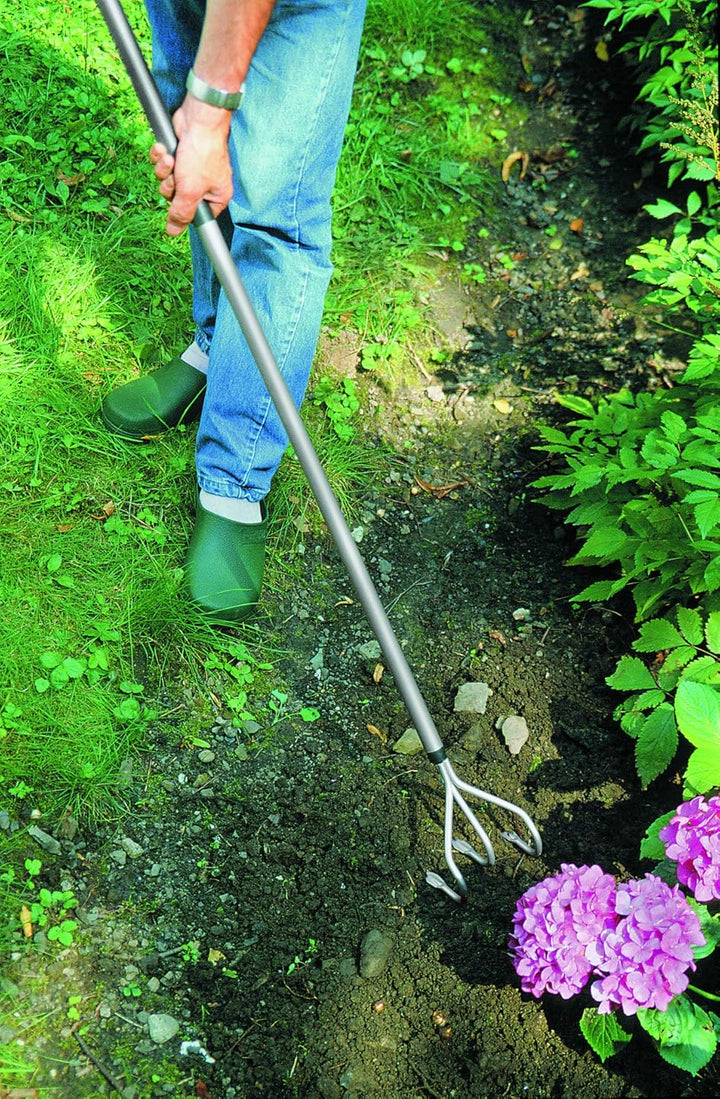 Fiskars Grubber, Länge: 165 cm, Stahlzinken/Aluminium-Stiel, Grau/Schwarz, Ergonomic, 1001301, Grubb