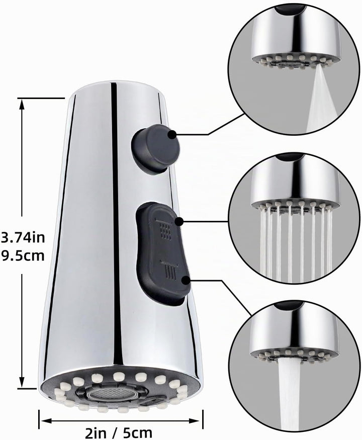 Hibbent Küche Wasserhahn Kopf Ersatz, Pull Down Küche Sprühkopf mit 15 Adaptern, 3-Funktions-Küche S