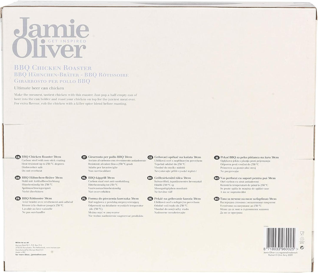 Jamie Oliver Profi Hähnchenbräter BBQ Chicken Bräter Hähnchengriller Spülmaschinen geeignet, Schwarz