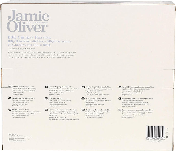Jamie Oliver Profi Hähnchenbräter BBQ Chicken Bräter Hähnchengriller Spülmaschinen geeignet, Schwarz